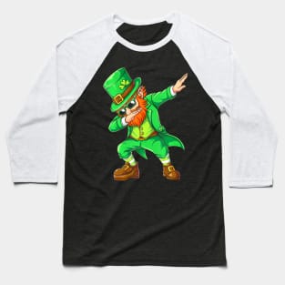 Dabbing Men Kids Boys St Patricks Day Baseball T-Shirt